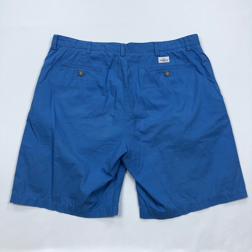 Vineyard Vines Club Shorts Mens 38 Blue Cotton Chino Flat Front Whale 9" Inseam - Picture 2 of 9